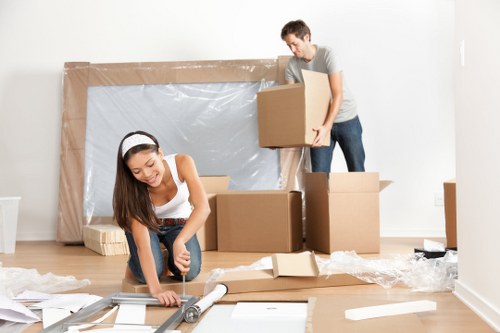 Illustration of cookie notice on a moving services website