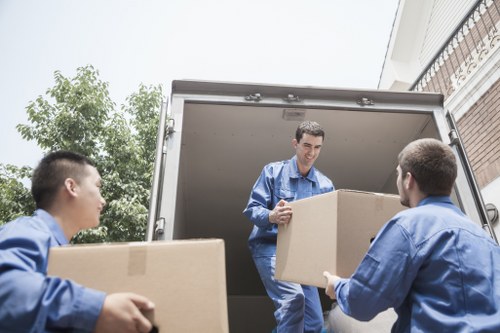 Packed household items ready for transport during a Paddington relocation