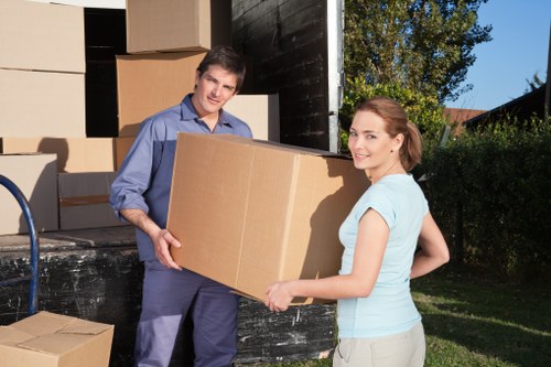 Removal van positioned for a central London move with access challenges